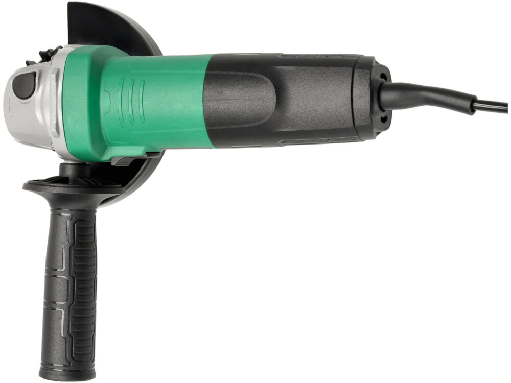 Szlifierka kątowa STALCO AG125 szlifierka na białym tle od góry dobre widoczny uchwyt boczny dodatkowy uchwyt montowany z boku kontrola nad urządzeniem waga 1,9 kg ergonomiczna obudowa z antypoślizgową powłoką kabel zasilający o długości 2 metrów swobodne operowanie narzędziem