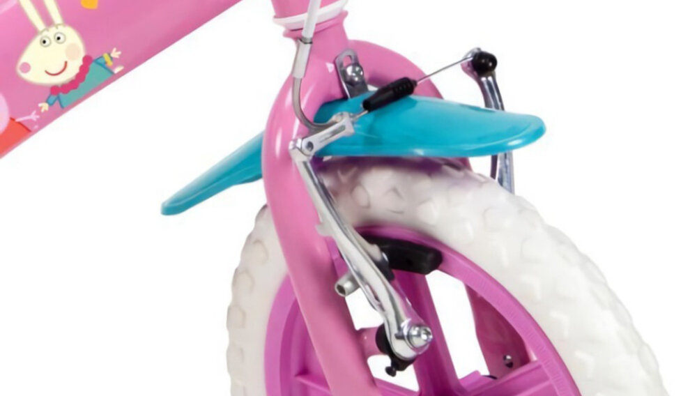 Rower dziecięcy TOIMSA Świnka Peppa 12 cali dla dziewczynki Różowy hamulce przedni V-BREAK niezawodne lekkie