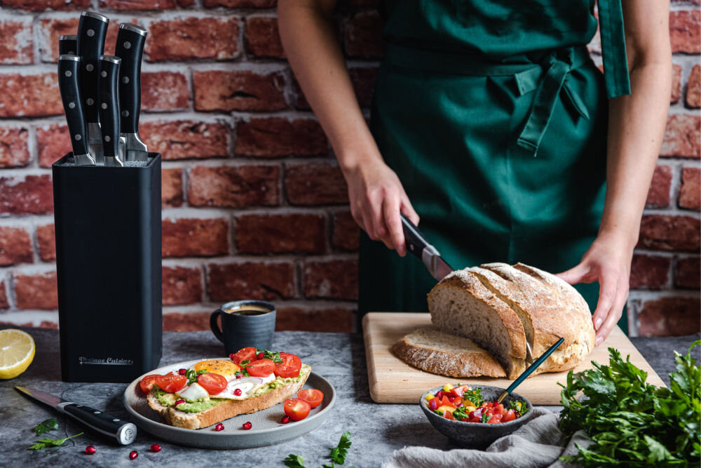 Zestaw noży kuchennych ze stojakiem VINTAGE CUISINE (7 elementów) Kremowy wersje koorystyczne
