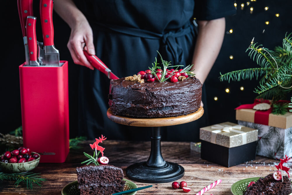 Zestaw noży kuchennych ze stojakiem VINTAGE CUISINE (7 elementów) Czarny pomysł na prezent