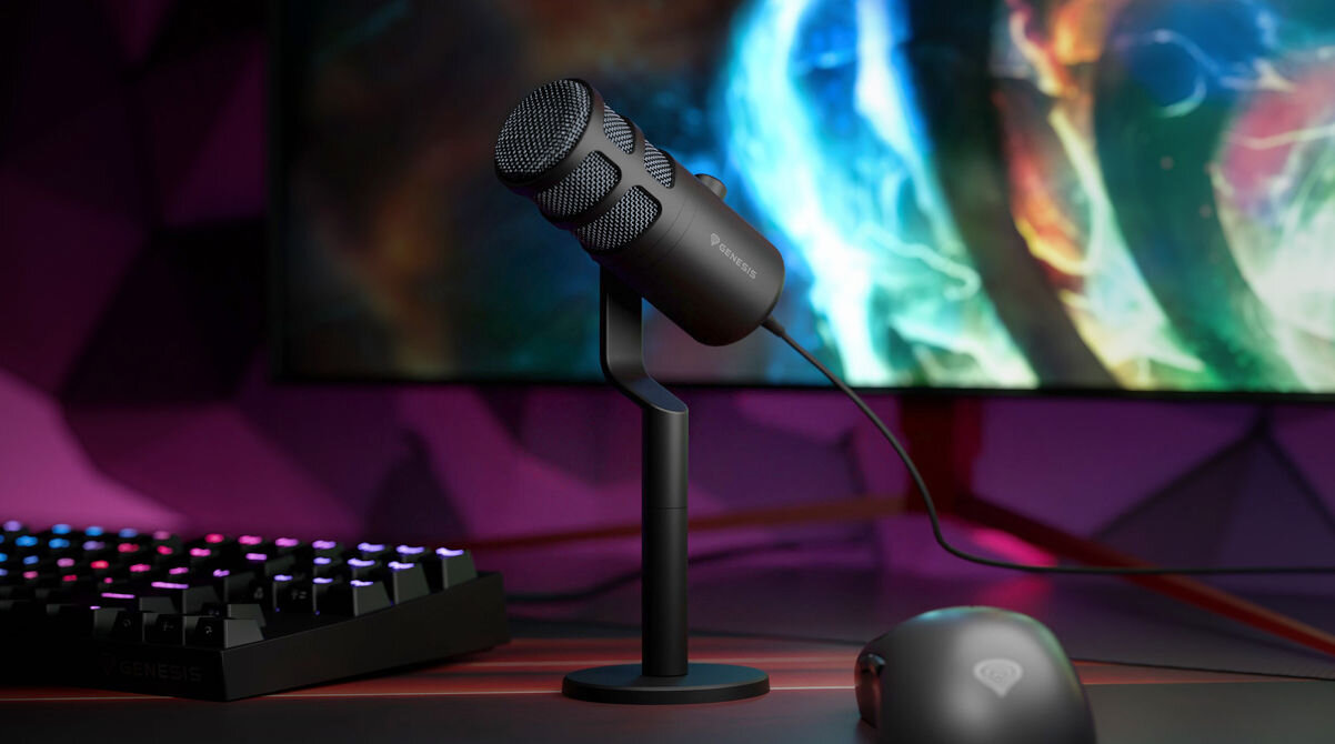 Mikrofon GENESIS Radium 350D USB-C USB-A brak konieczności instalacji dodatkowych programów możliwość dostosowania pozycji montażu na ramieniu z gwintem 5/8 prosta konfiguracja