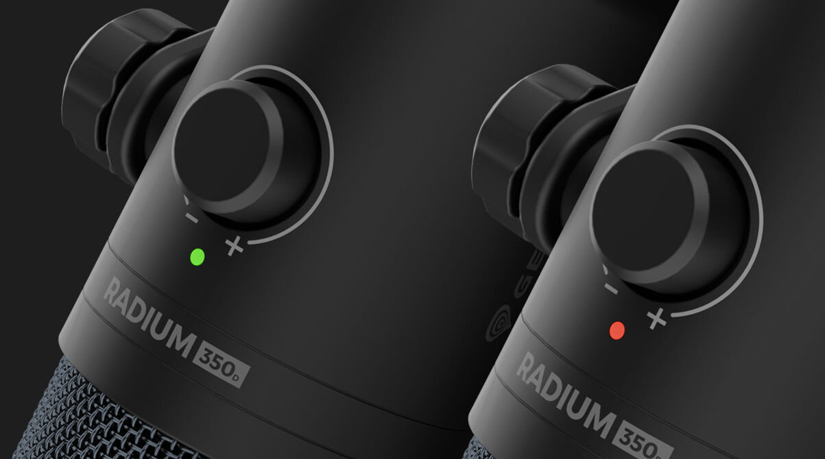 Mikrofon GENESIS Radium 350D wbudowany potencjometr informacyjna dioda LED łatwe szybkie sterowanie