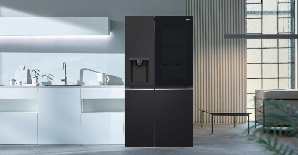 LODÓWKA LG GSGV81EPLL Oświetlenie LED jasne wnętrze widoczność oszczędność energii długa żywnośĆ DoorCooling system Multi Air Flow niwelacja skoki temperatur szybsze chłodzenie równomierne chłodzenie rozprowadzanie powietrza wewnątrz drzwi InstaView podgląd zawartości przezroczyste drzwi szkło widoczność system SpacePlus wytwarzanie lodu kostki chłodne orzeźwienie precyzyjna kontrola temperatury długa świeżość