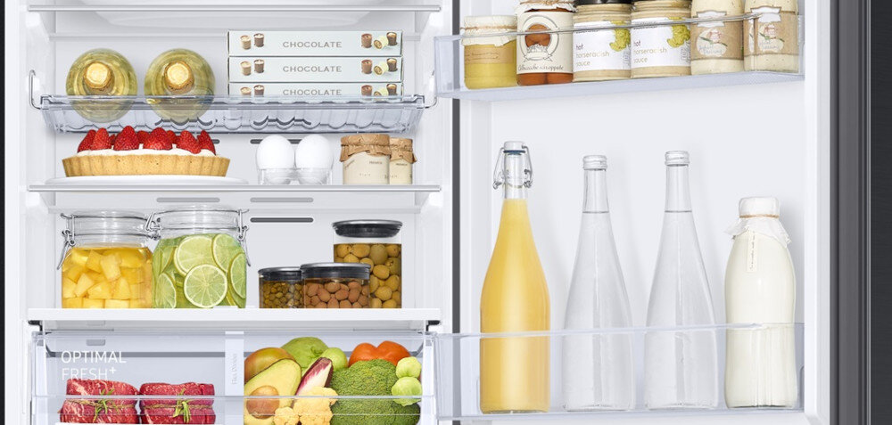 LODÓWKA SAMSUNG RB38C602DSA pojemniki na drzwiach półki przechowywanie dodatkowe miejsce