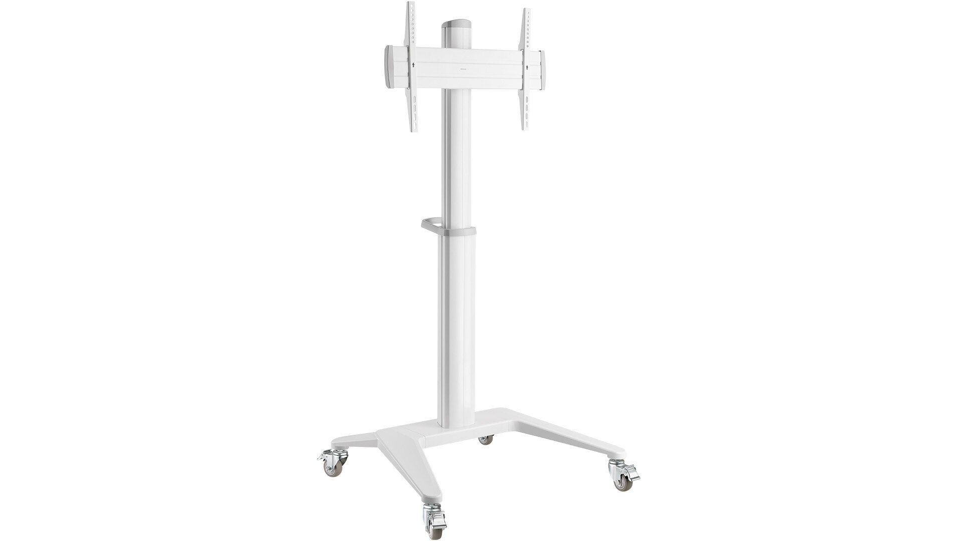 Stojak podłogowy DELTACO ARM-0452 do TV 37-70 cali Biały przemieszczanie regulacja wysokosc ekran blokowane kolka 