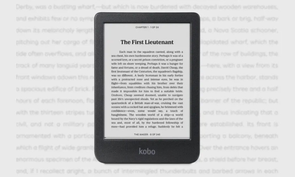 Czytnik e-booków KOBO Clara BW 6, Podświetlany ekran, Wi-Fi, Bez reklam Czarny ekran rozdzielczość ostrość obraz