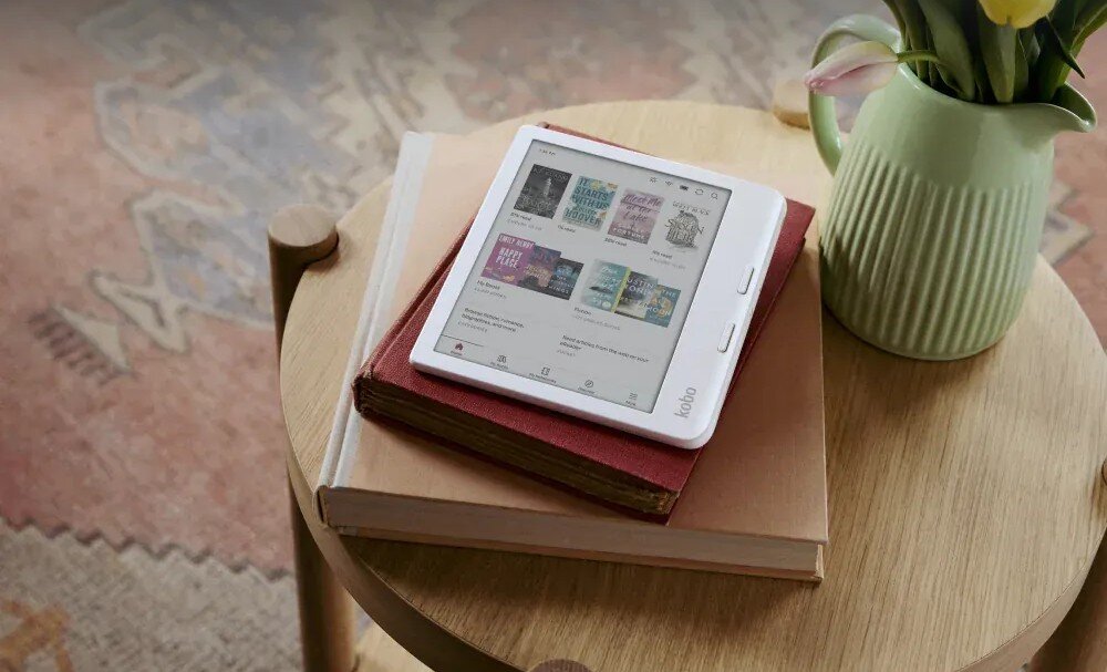 Czytnik e-booków KOBO Libra Colour 7, Podświetlany ekran, Wi-Fi, Bez reklam Biały wyświetlacz jakość kolory