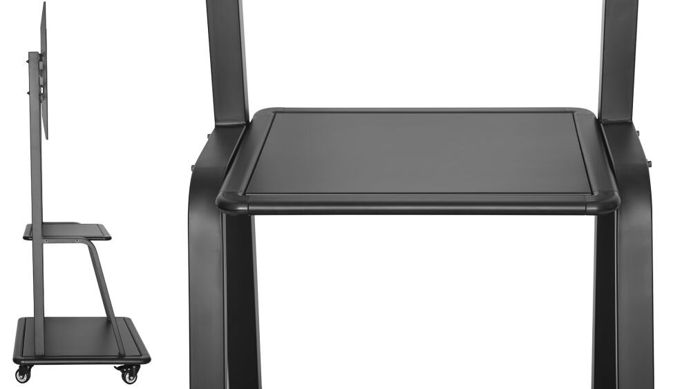 Stojak podłogowy DELTACO ARM-0453 do TV 37-100 cali wyjatkowa konstrukcja waga przekatna urzadzenia mobilnosc wszechstronnosc