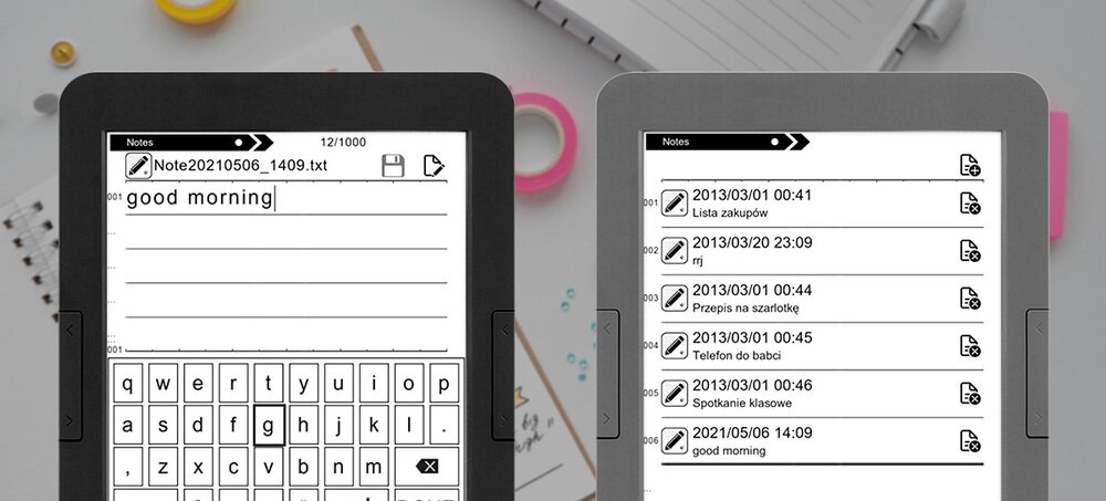 Czytnik e-booków BEMI Cognita+ Notatnik