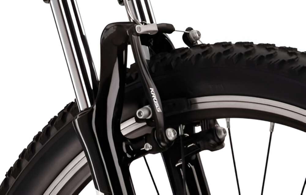Rower górski MTB KROSS Hexagon 1.0 M19 26 cali męski Czarno-niebieski hamulce typu V-Brake lekkie duza sila hamowania z przodu i z tylu