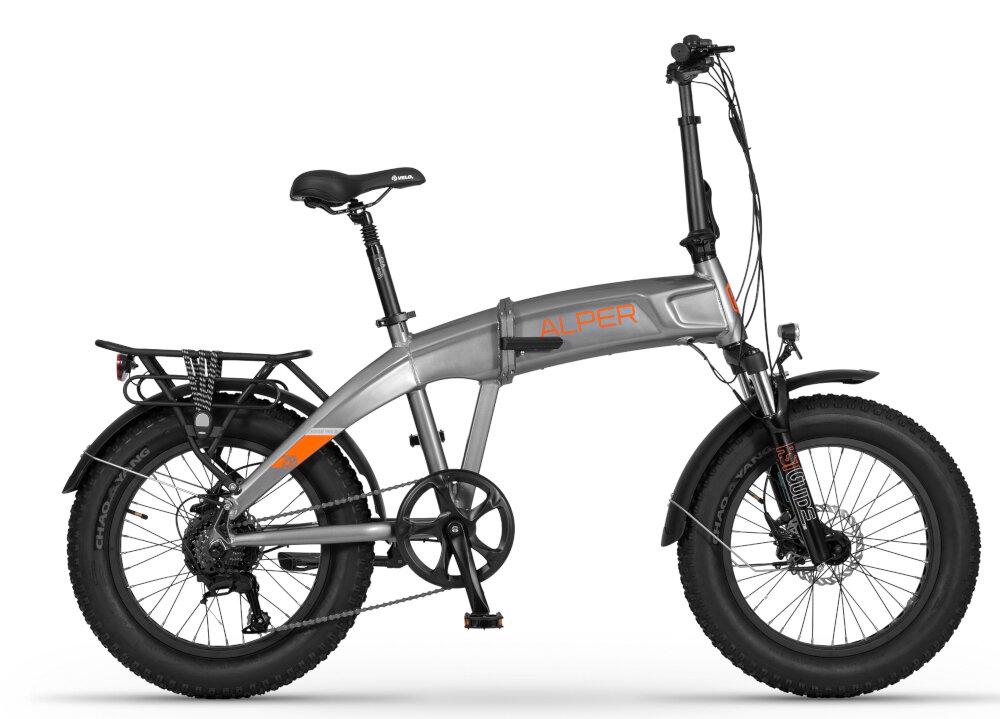 Rower elektryczny ECOBIKE Ezo Alper U20 20 cali Srebrny innowacyjne technologie styl marki ECOBIKE design wygoda wszechstronnosc solidna konstrukcja stabilnosc komfort
