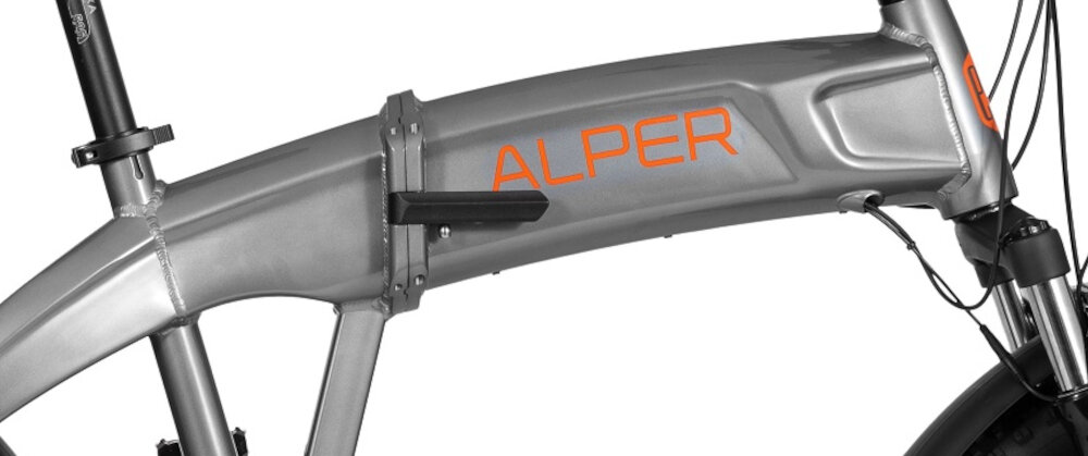 Rower elektryczny ECOBIKE Ezo Alper U20 20 cali Srebrny mozliwosc zlozenia ulatwienia transportu specjalne blokady