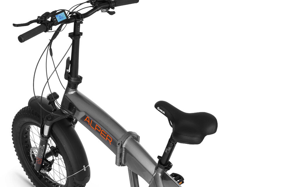 Rower elektryczny ECOBIKE Ezo Alper U20 20 cali Srebrny zasilanie akumulatorowe bateria litowo-jonowa napiecie 36 V pojemnosc 10,4 Ah w ramie do 700 ldowan zasieg do 80 km czas ladowania okolo 5,2 godziny