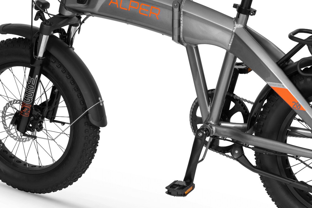 Rower elektryczny ECOBIKE Ezo Alper U20 20 cali Srebrny wysoki komfort wieksza kontrola rama aluminiowa 20-calowa lekka odporna na korozjz duza wytrzymalosc