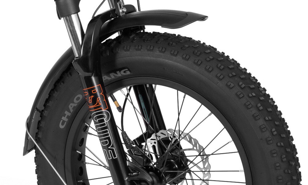 Rower elektryczny ECOBIKE Ezo Alper U20 20 cali Srebrny szerokie opony kola rozmiar 20 cali opony marki CHAO YANG aluminiowe obrecze blotniki regularne sprawdzanie ciśnienia powietrza wartość na bocznej części opony