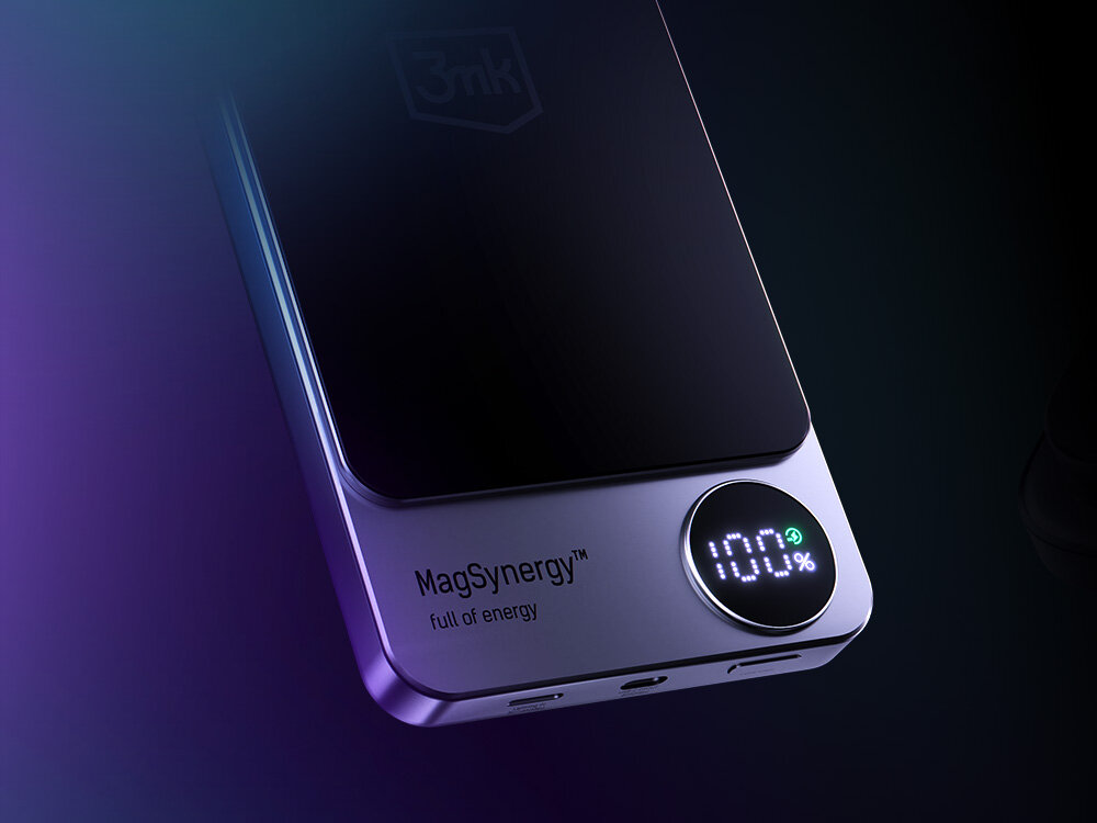 Powerbank 3MK MagSynergy NI+ 5000mAh Czarny wyświetlacz led