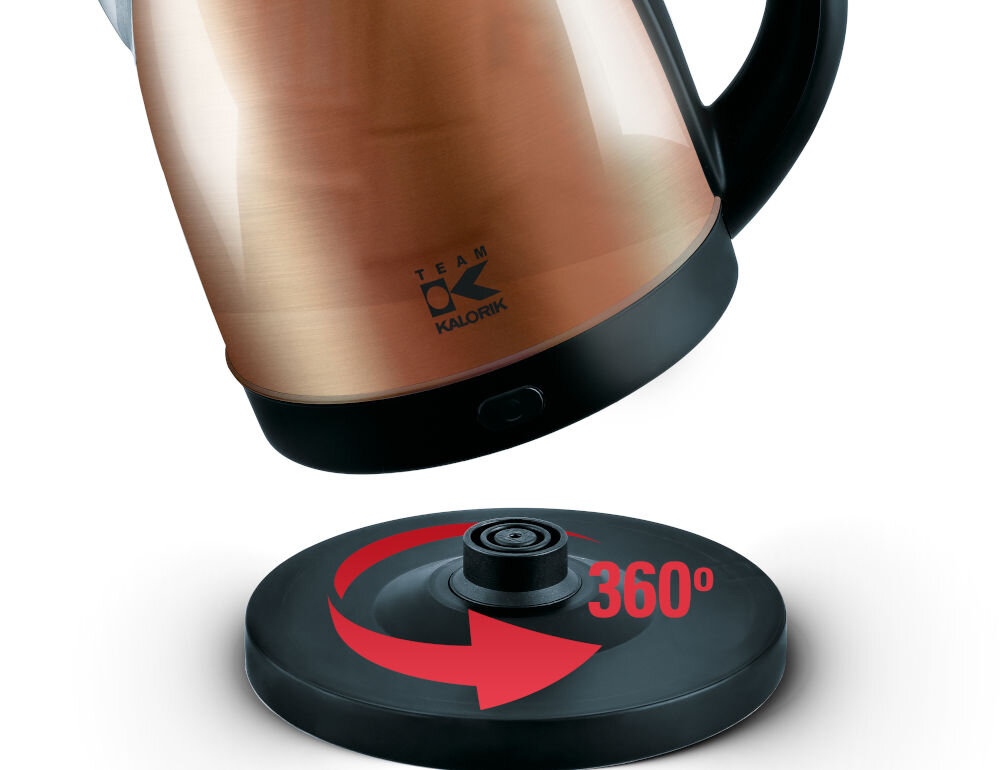 Czajnik KALORIK TKG JK 1801 CO wygoda bezpieczeństwo automatyczne wyłączanie obrót 360 stopni kontrolka 