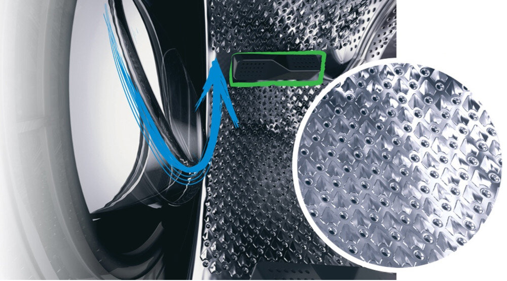 Pralka BEKO B5WFU58416WBDCB 8kg 1400 obr Autodozowanie system AquaWave zakrzywione drzwi bęben wnętrze ruch falowy delikatne skuteczne pranie