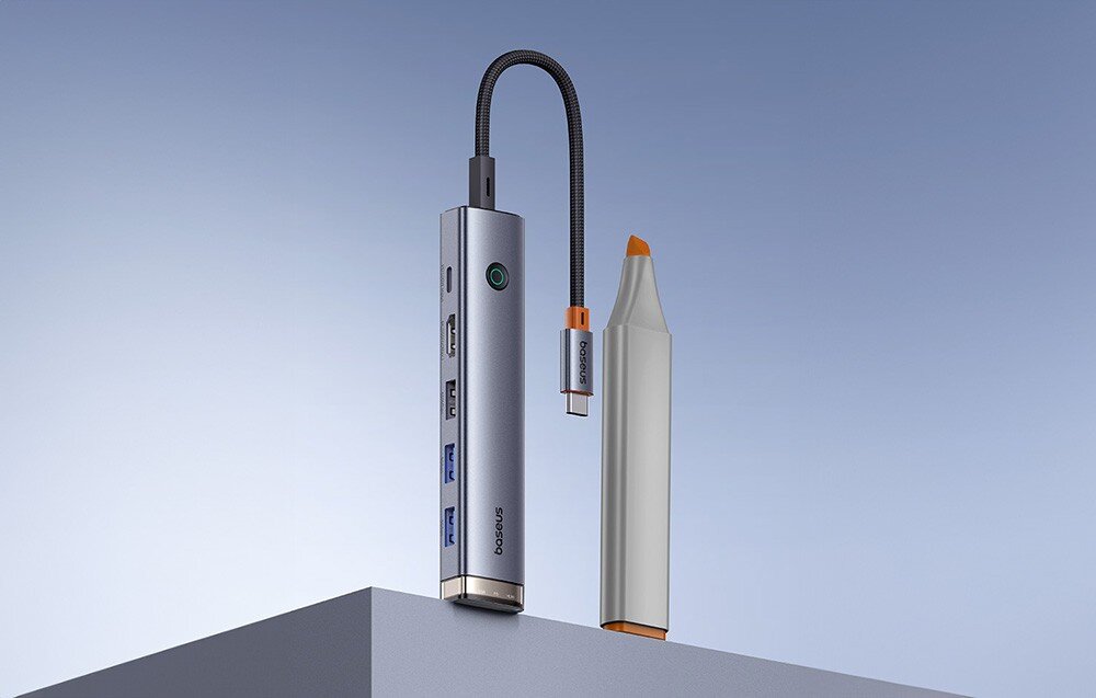 Hub BASEUS UltraJoy Series 6w1 B00052802811-02 USB Typu C, Pasywny Szary opis
