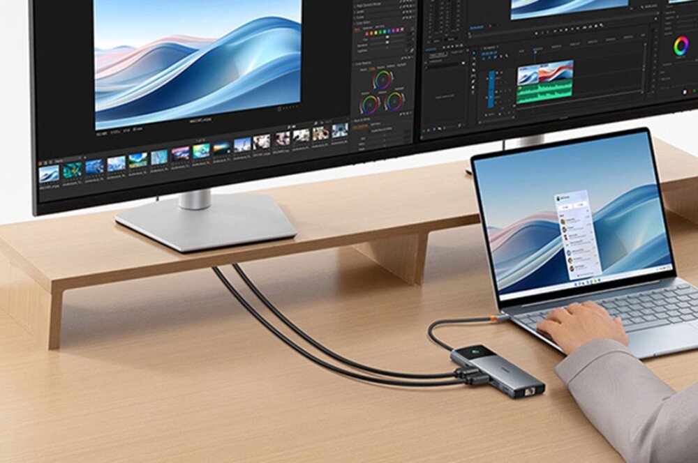 Hub BASEUS Metal Gleam Series II 10w1 USB Typu C, Pasywny Szary opis