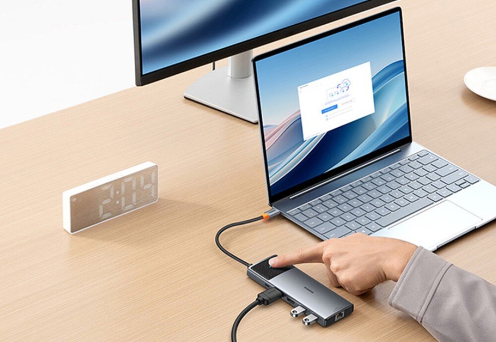 Hub BASEUS Metal Gleam Series II 10w1 USB Typu C, Pasywny Szary porty szybkość przepustowość