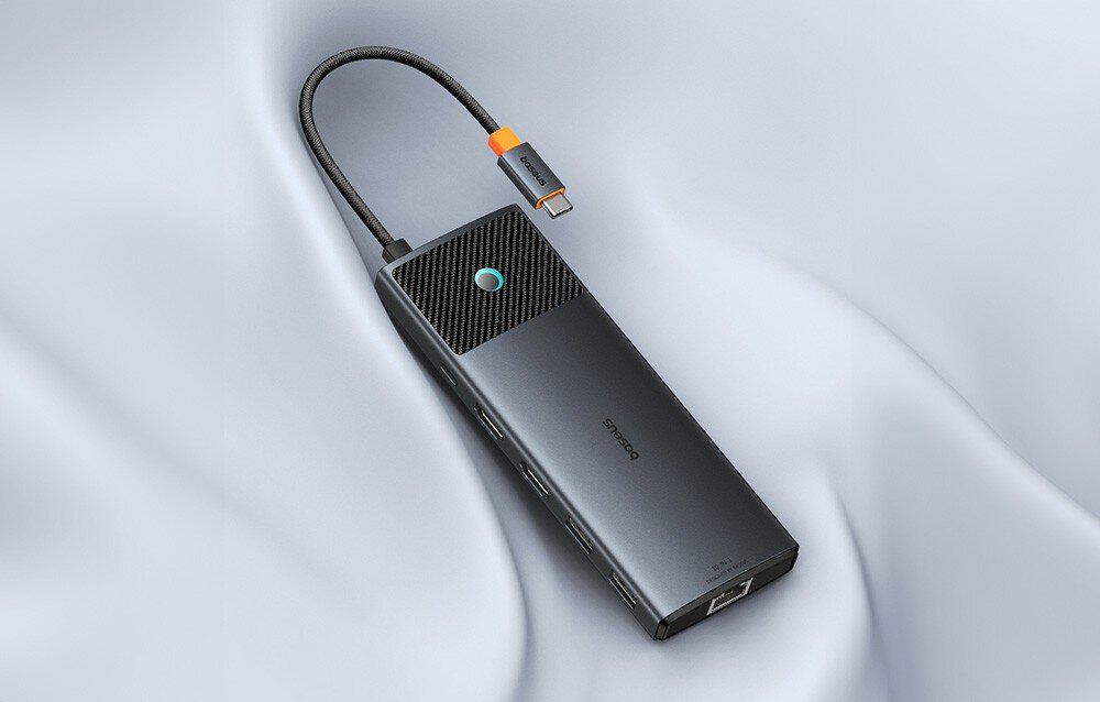 Hub BASEUS Metal Gleam Series II 10w1 USB Typu C, Pasywny Czarny opis