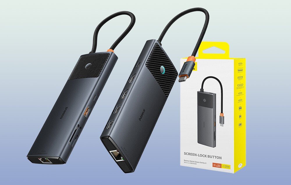 Hub BASEUS Metal Gleam Series II 10w1 USB Typu C, Pasywny Czarny zalety