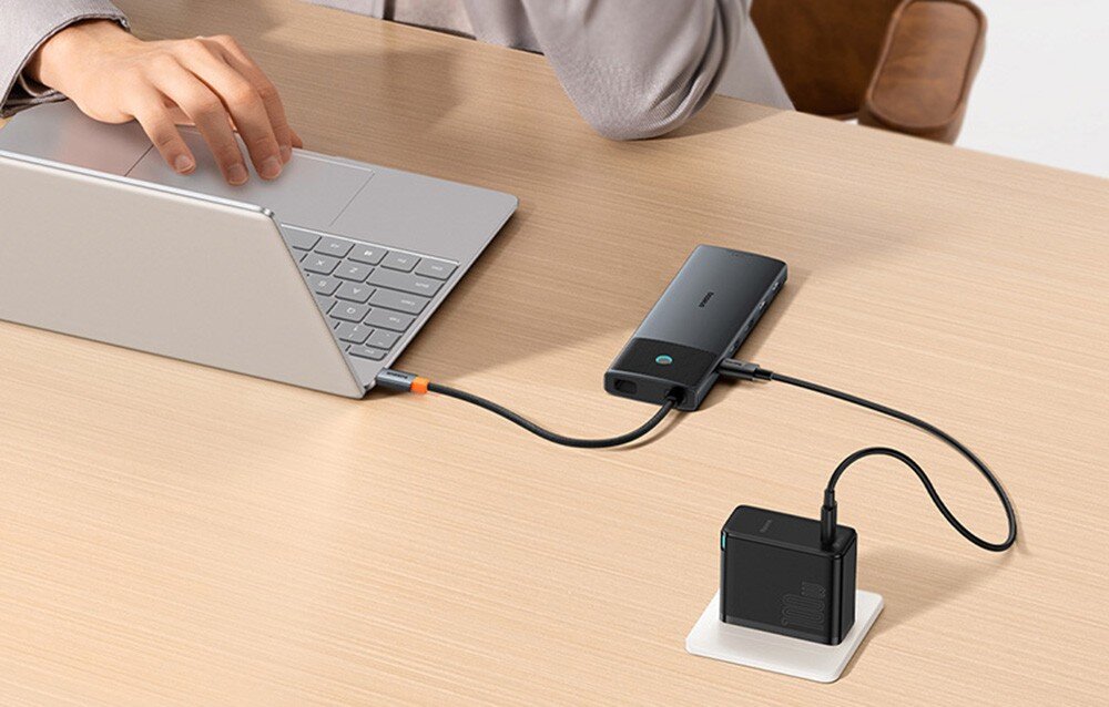 Hub BASEUS Metal Gleam Series II 10w1 USB Typu C, Pasywny Czarny ładowanie moc