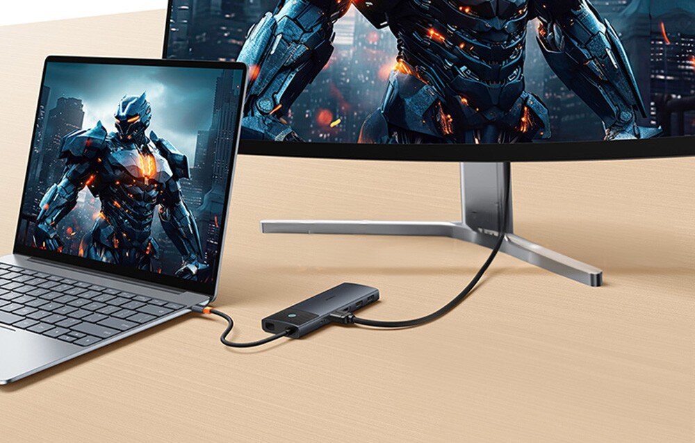 Hub BASEUS Metal Gleam Series II 10w1 USB Typu C, Pasywny Czarny HDMI obraz przesyłanie jakość