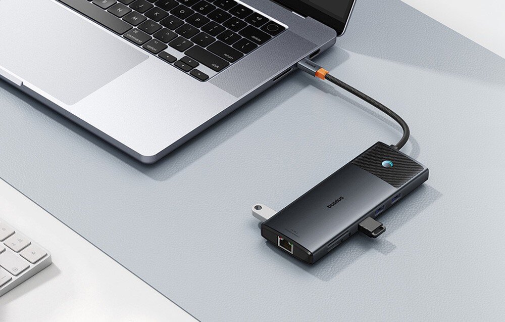 Hub BASEUS Metal Gleam Series II 11w1 USB Typu C, Pasywny obudowa wielkość waga