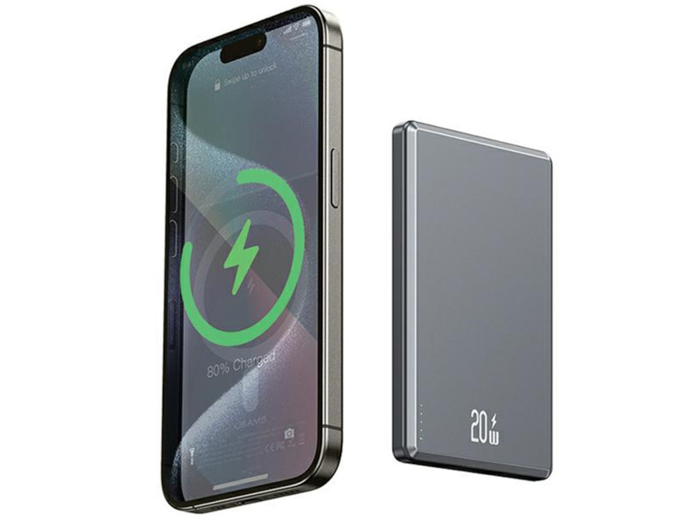 Powerbank USAMS US-CD220 aluminium i ABS trwałość i odporność na uszkodzenia mechaniczne smukły design solidna konstrukcja