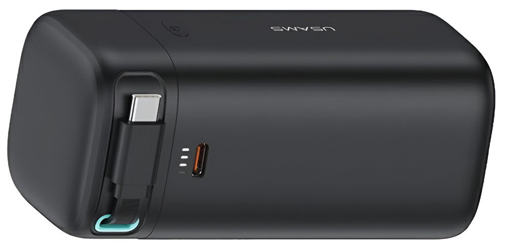 Powerbank USAMS US-CD216 zwijanym kablem Lightning 18000 mAh PD 45 W szybkie i efektywne ładowanie smartfon, tablet gadżet