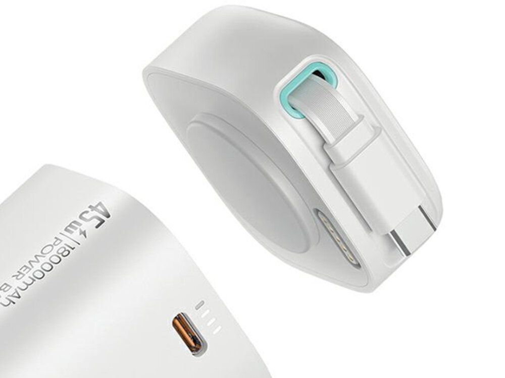 Powerbank USAMS US-CD216 Zwijany kabel funkcjonalność wygodą praktyczny stylowy USB-C Lightning Moduły XMF Series