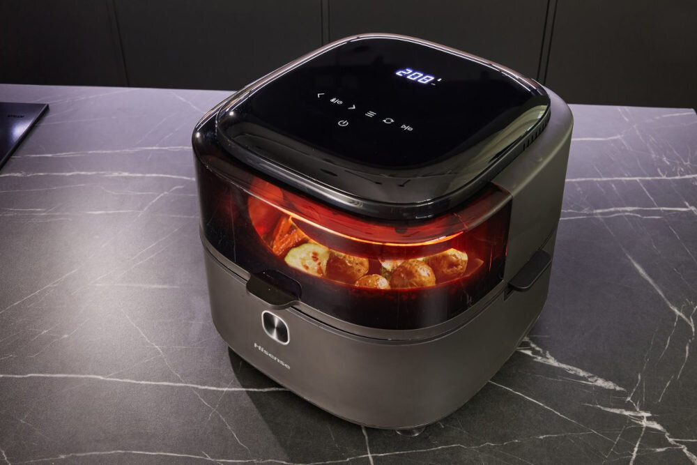Frytkownica beztłuszczowa HISENSE HAF1350DR Air Fryer Okno podglądu gotowanie proces monirotowanie oszczędność