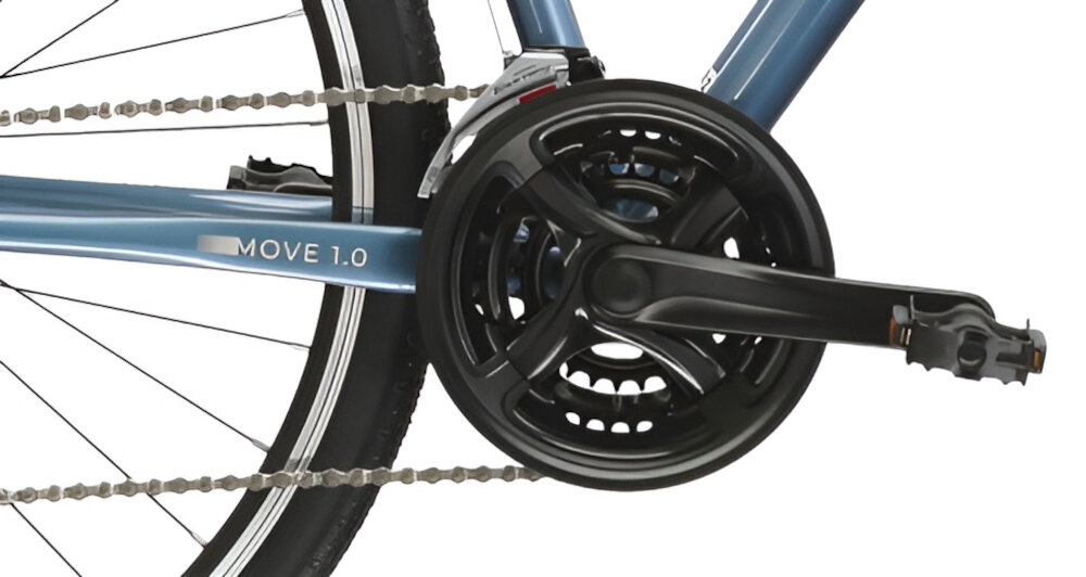 Rower crossowy KROSS Move 1.0 D17 damski Niebieski 21 przelozen korba PROWHEEL typ 48-38-28T wolnobieg SUNRACE MFM2A