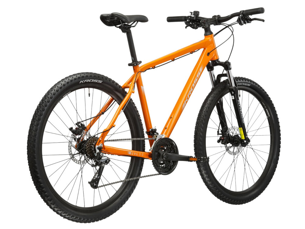 Rower górski MTB KROSS Berg 3.0 M19 27.5 cala męski Pomarańczowy do jazdy rekreacyjnej dla mezczyzn szybki wygodny pojazd zwrotny latwo wchodzi w najtrudniejsze zakrety