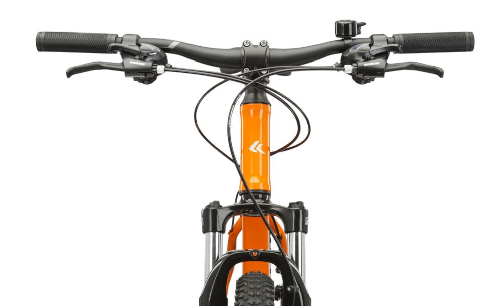 Rower górski MTB KROSS Berg 3.0 M19 27.5 cala męski Pomarańczowy aluminiowa kierownica uchwyty pokryte specjalnym antyposlizgowym materialem wieksze bepieczenstwo