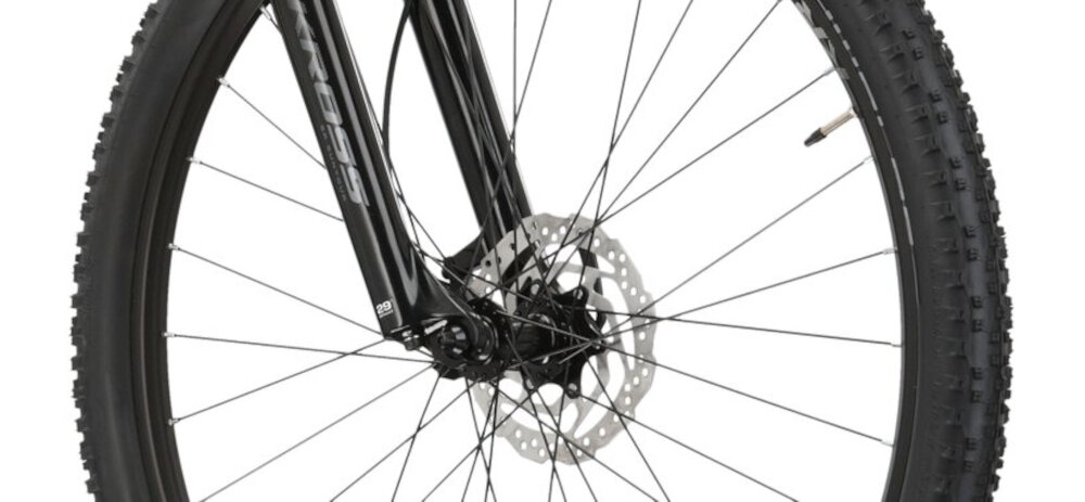 Rower górski MTB KROSS Level 3.0 M19 29 cali męski Szary uniwersalne zastosowanie do jazdy w miescie poza miastem w lesie na latwym i trudnym gorskim szlaku w niezbyt grzaskim blocie nie za glebokim piachu aluminiowe obrecze zachowanie regularnego ksztaltu kol stabilne trzymanie opony gwarancja bezpiecznej komfortowej jazdy
