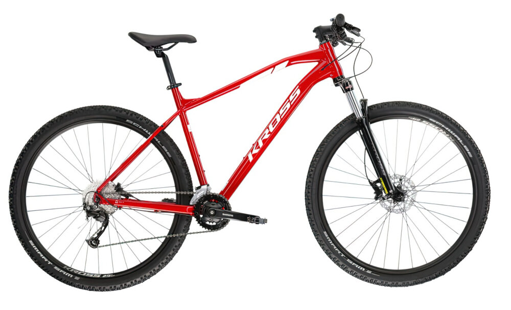 Rower górski MTB KROSS Level 3.0 M17 29 cali męski Czerwony rama 17-calowa z wysokiej jakosci stopu aluminium 6061 wysoka sztywnosc odpornosc na zlamania i przeciazenia pomalowana metoda proszkowa lakier bardzo wytrzymaly odporny na uszkodzenia mechaniczne rama odporna na korozje wybor rozmiaru ramy Twoj wzrost mierzony w zrelaksowanej pozycji typ roweru dla osob o wzroscie od 165 do 174 cm