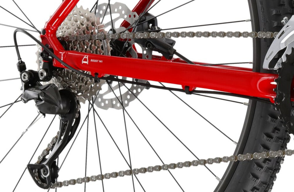 Rower górski MTB KROSS Level 3.0 M17 29 cali męski Czerwony przednia przerzutka SHIMANO Altus rownomierna plynna latwa zmiana przelozen 10-rzedowy system technologia Shadow przerzutka jest schwana mniej narazona na uszkodzenia tylna przerzutka SHIMANO Alivio ciche dzialanie przerzutki SHIMANO duza wytrzymalosc precyzyjne dzialanie