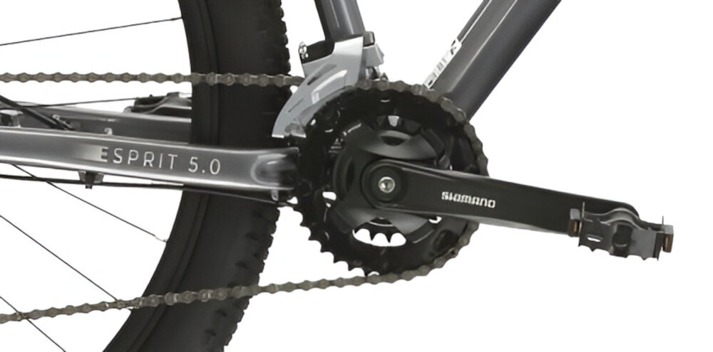 Rower górski MTB KROSS Esprit 5.0 M19 29 cali męski Grafitowy 18 przelozen lekka wydajna konstrukcja korby SHIMANO MT101 kaseta SHIMANO CS-HG201-9 niezrownana solidnosc wytrzyma bardzo duzy nacisk na pedaly