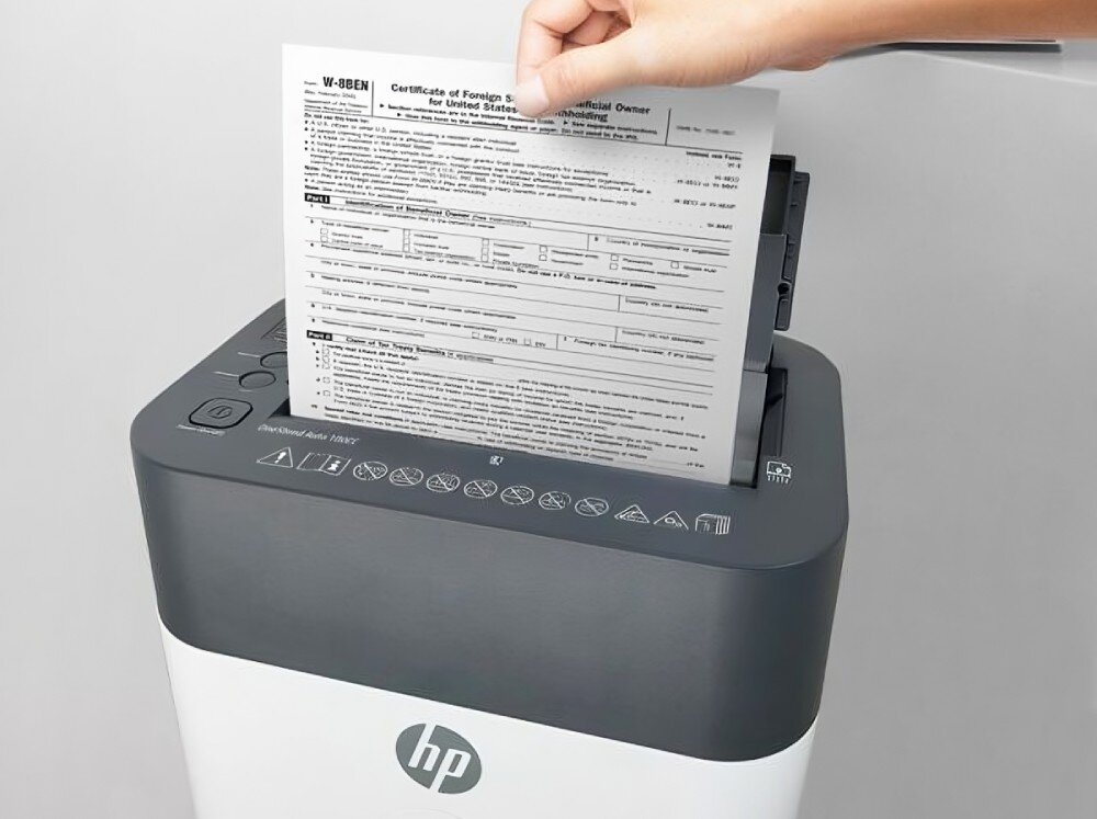 Niszczarka HP OneShred Auto 100CC 17 L, P-4, Ścinki, Automatyczny Start/Stop, Funkcja cofania zastosowanie opis