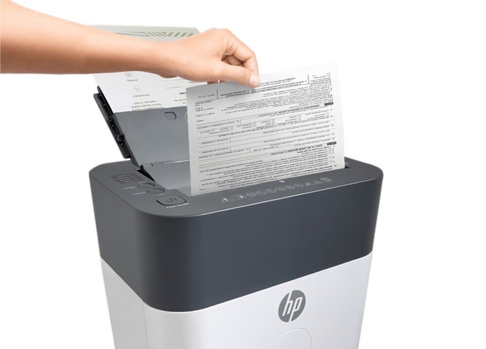 Niszczarka HP OneShred Auto 100CC 17 L, P-4, Ścinki, Automatyczny Start/Stop, Funkcja cofania szybkość działanie kosz pojemność