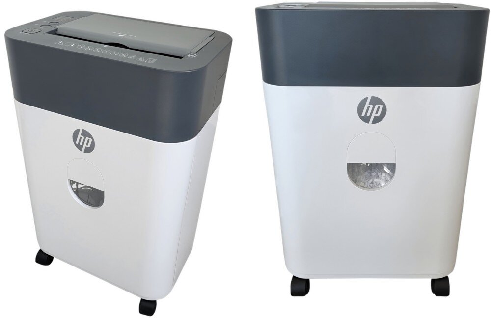 Niszczarka HP OneShred Auto 100CC 17 L, P-4, Ścinki, Automatyczny Start/Stop, Funkcja cofania niszczenie kart głośność hałas