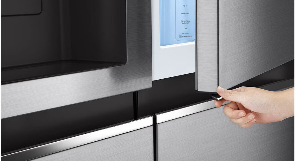 Lodówka LG GSJV51PZTE Side by Side Technologia Door-in-Door napoje przekąski wąska rama