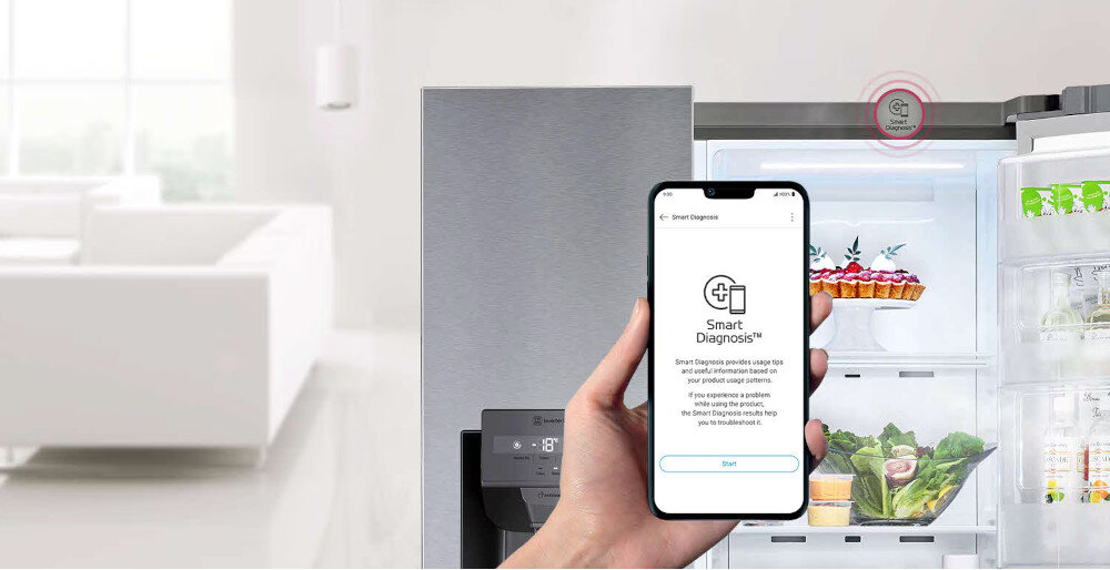 LODÓWKA LG GSJV70MCLE Aplikacja zdalne sterowanie funkcje telefon smartfon tablet powiadomienie alarm