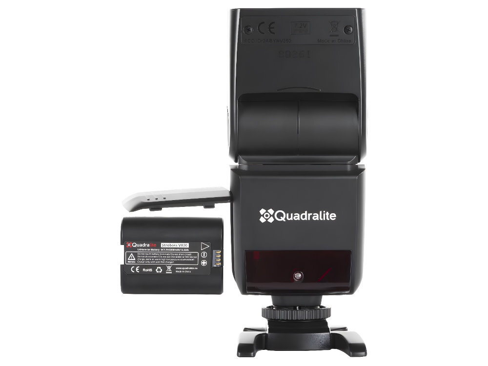 QUADRALITE Stroboss 36 Evo akumulator litowo-jonowy 2000 mAh szybkie ładowanieszybkie ładowanie 1,7 sekundy 500 błysków ładowarka około 2,5 godziny