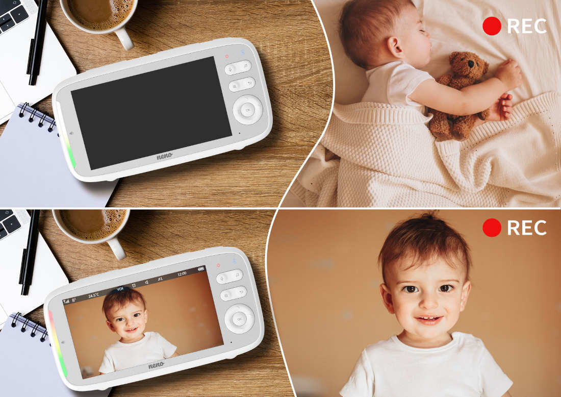 Niania elektroniczna NENO Vista Tryb czuwania VOX żywotność baterii