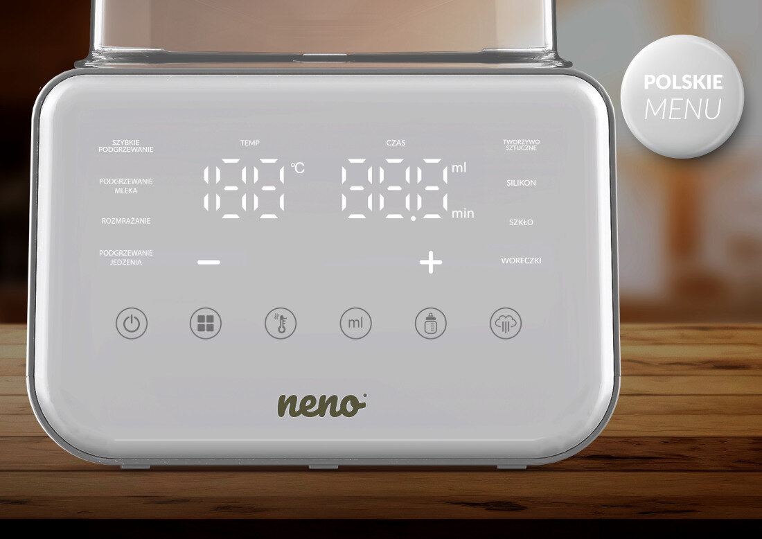 Podgrzewacz do butelek NENO Vivo menu język polski ułatwienie korzystanie