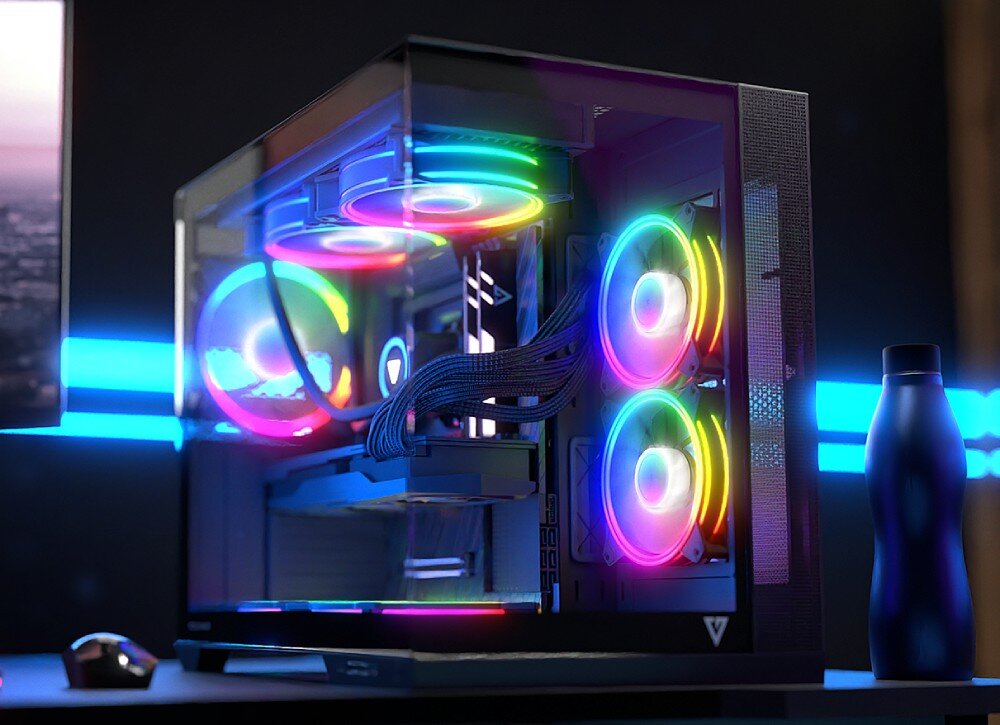 Obudowa MODECOM Volcano Panorama Apex ARGB 3F Midi Szary opis